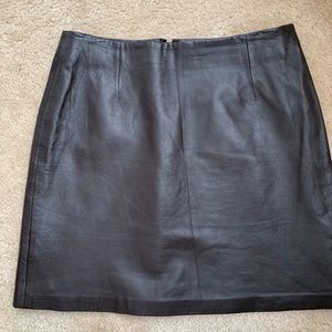 Leather brown skirt